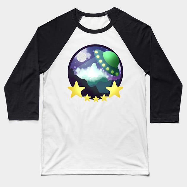 Starlit Abduction Baseball T-Shirt by EmzGalaxy